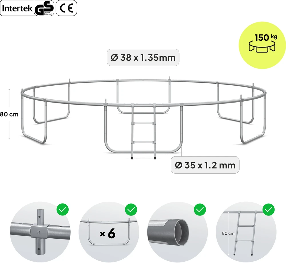 Zipro JumpPro Premium Batutas su vidiniu tinklu, 435cm