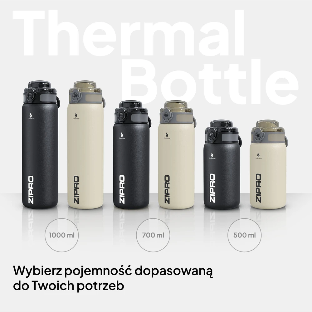 ZIPRO termo puodelis 1000 ml, nerūdijančio plieno, smėlio spalvos
