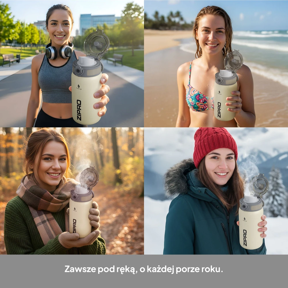 ZIPRO termo puodelis 1000 ml, nerūdijančio plieno, smėlio spalvos