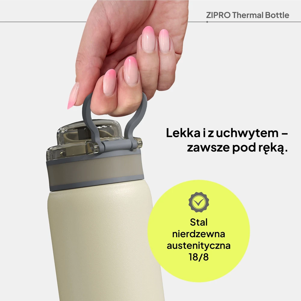 ZIPRO termo puodelis 1000 ml, nerūdijančio plieno, smėlio spalvos