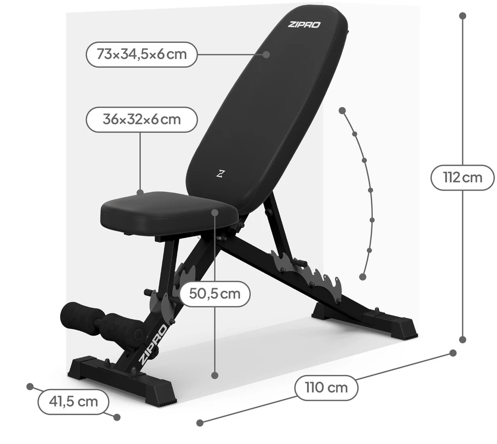 Zipro Jacked reguliuojamas treniruočių suolas