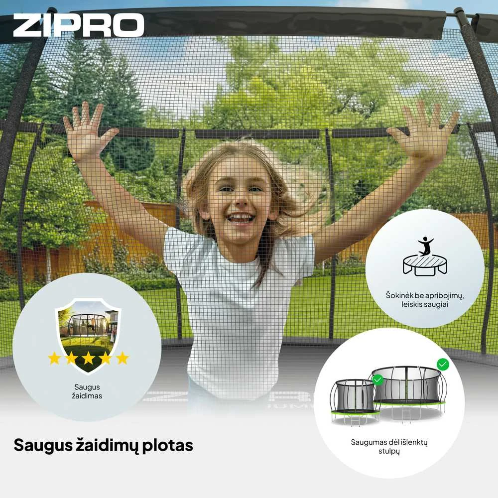Zipro JumpPro Premium Batutas su vidiniu tinklu, 496cm