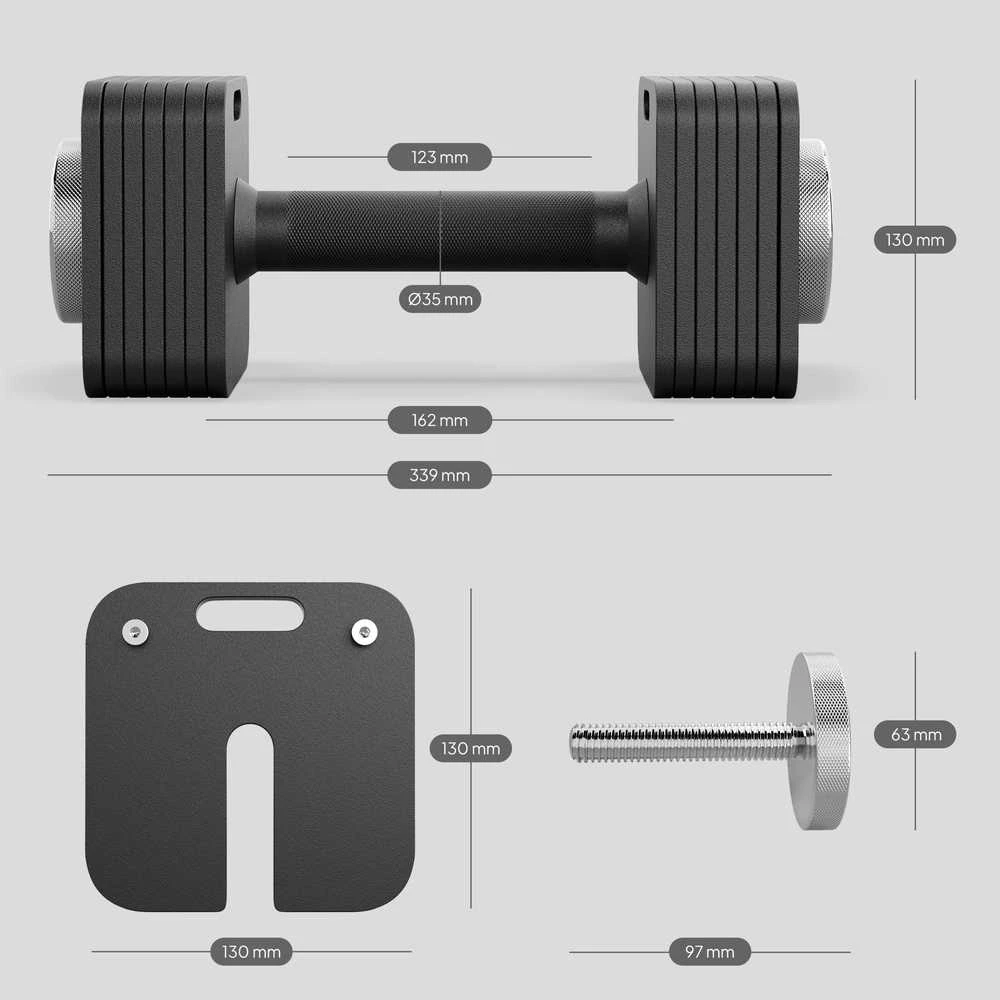 Zipro Reguliuojamas hantelis kvadratinis 16 kg