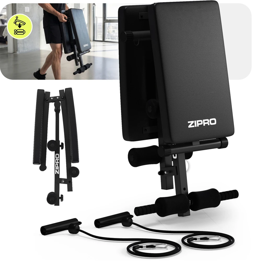 Zipro Sixbox Ławka skośna do ćwiczeń mięśni brzucha składana su regulacją