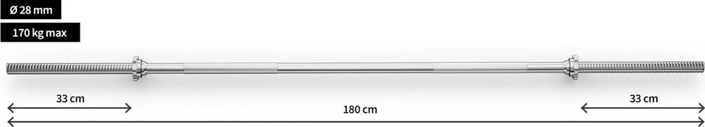 Zipro Gryf prosty 180cm 28mm