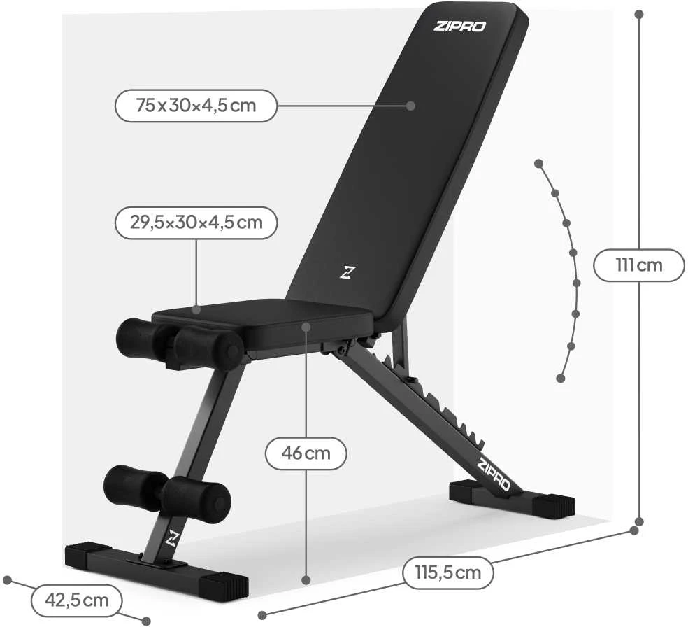 Zipro Treniruočių suoliukas „Stride“, juodas