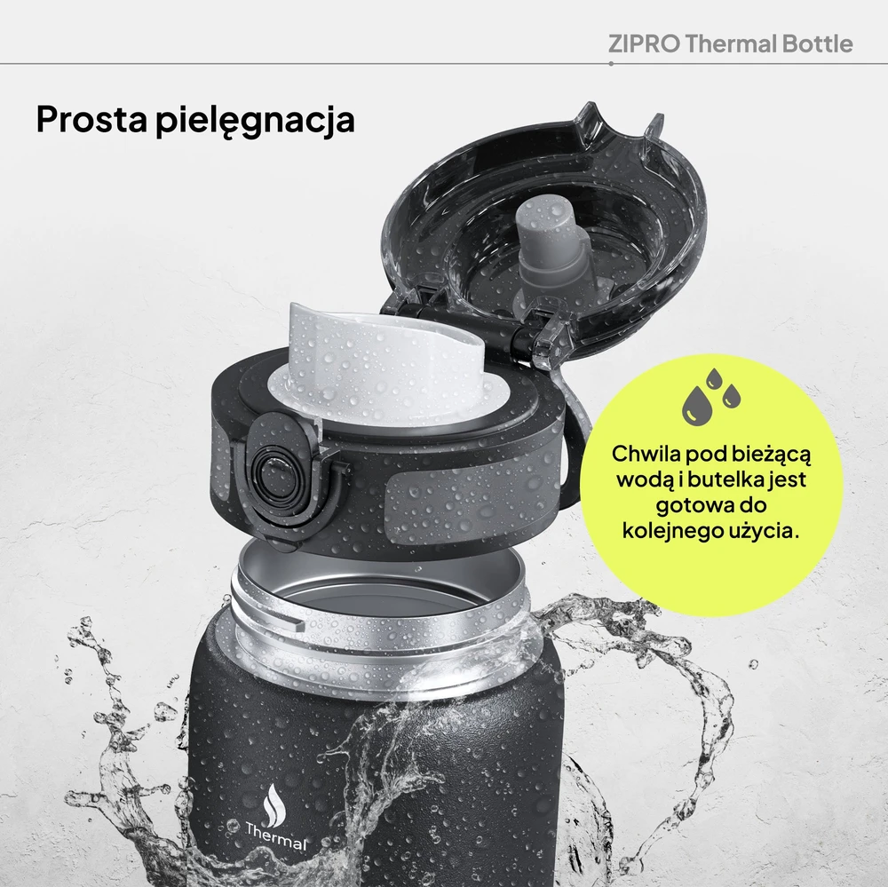 ZIPRO termo puodelis 1000 ml, nerūdijančio plieno, juodas
