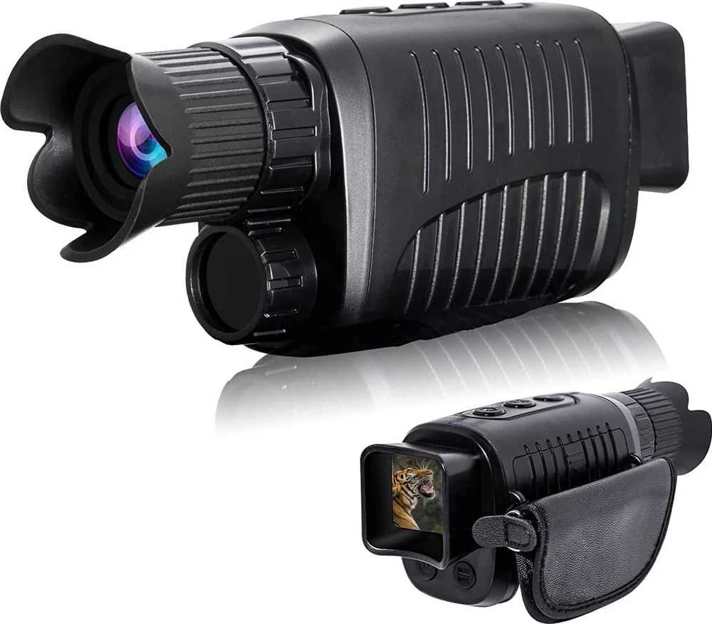 Žiūronai „Apexel“ naktinio matymo monoklis su IR priartinimu, 10x, 24 mm, IP56, LCD, 1,5 colio, nuotraukos, 10 megapikselių vaizdo įrašai, 1080p / Nv007