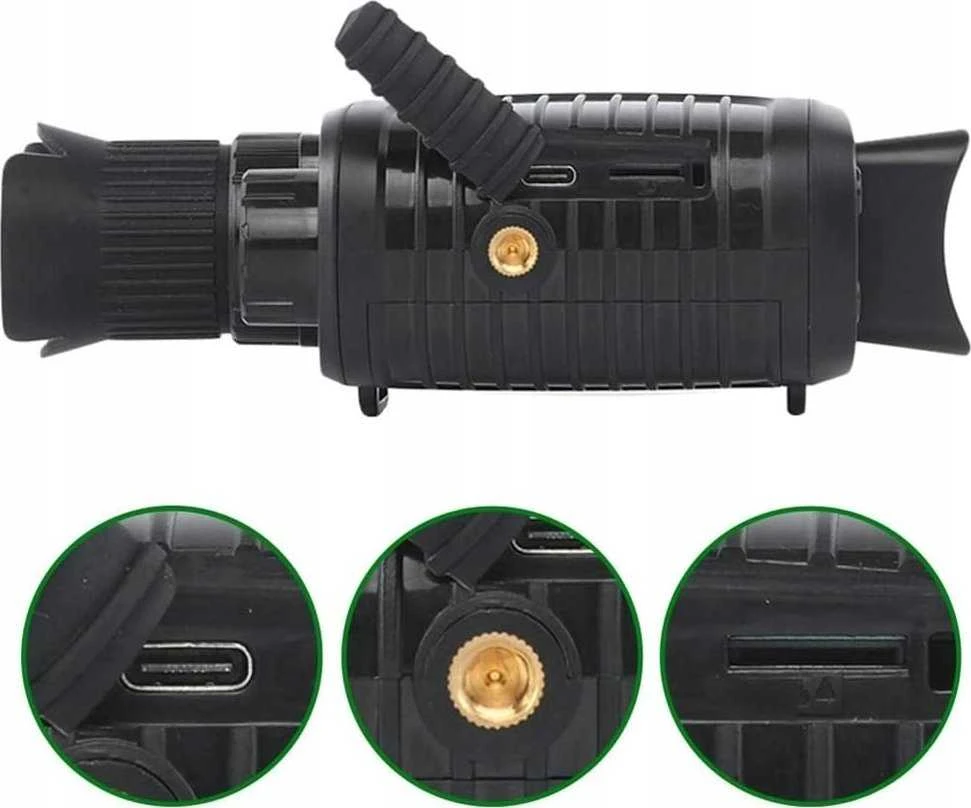 Žiūronai „Apexel“ naktinio matymo monoklis su IR priartinimu, 10x, 24 mm, IP56, LCD, 1,5 colio, nuotraukos, 10 megapikselių vaizdo įrašai, 1080p / Nv007