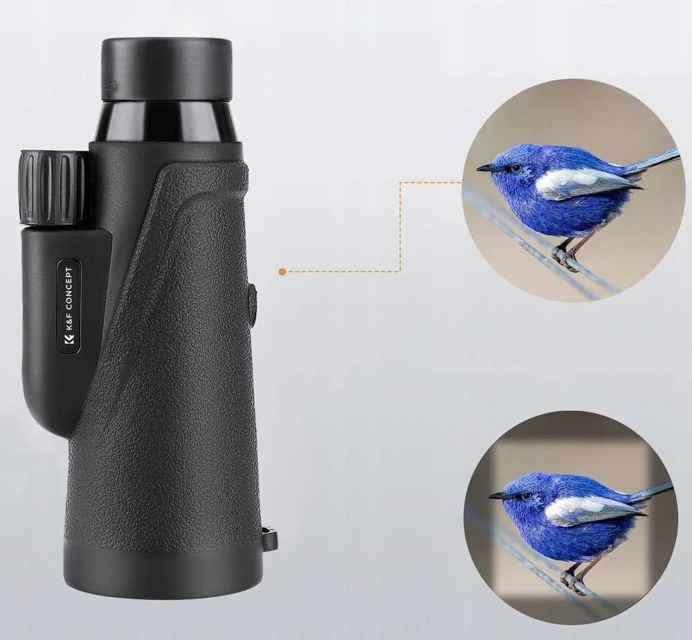 Žiūronai Luneta Kf Monokular Luneta K&F ZOOM 8x 42mm BaK4 IP68 + Dėklas Statyw Laikiklis na Telefonas
