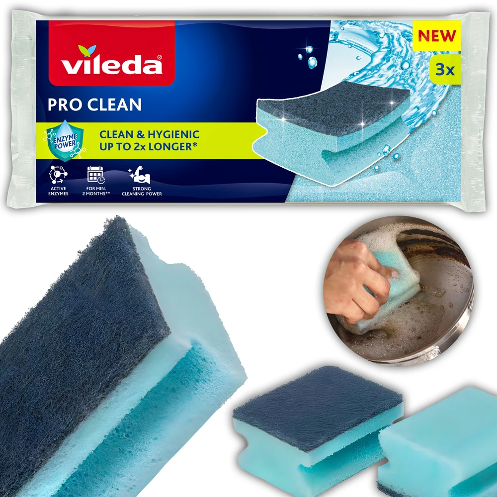 Vileda Pro Clean fermentiniai šveitikliai, 3 vnt.