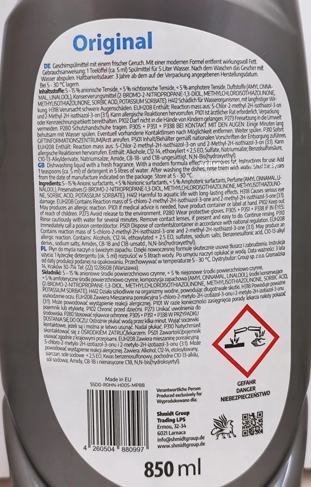Indų ploviklis Platinum Ultra Deluxe 850ml Original