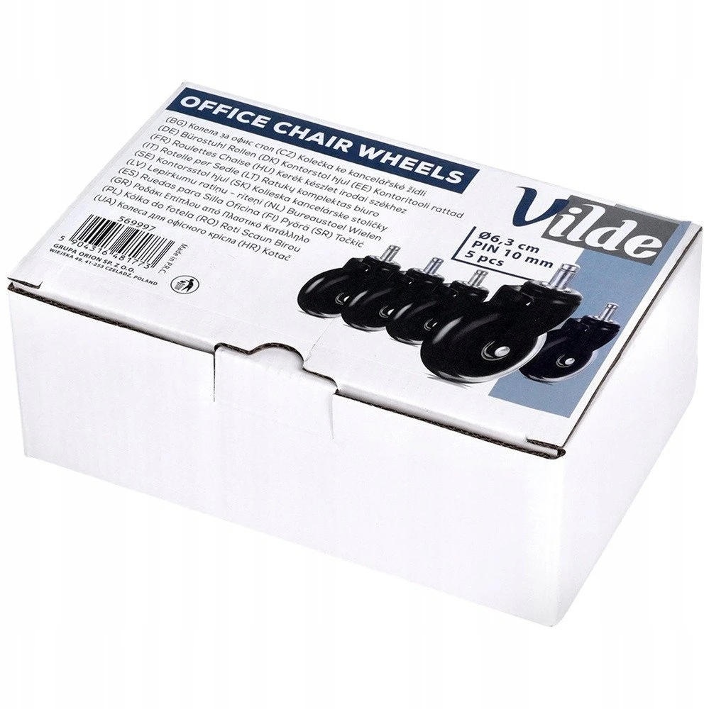 Zolta Vilde kėdės ratukai 6,3 cm / 10 mm 5 vnt.
