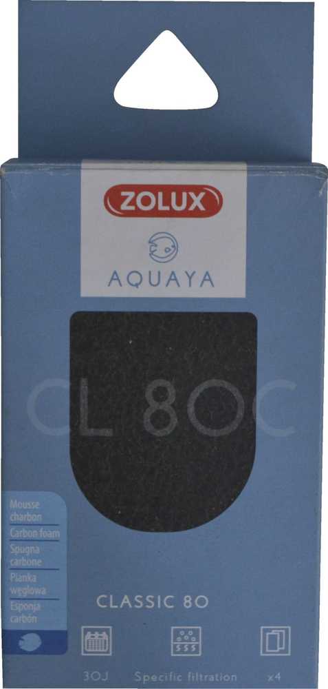 Zolux Aquaya anglies filtro įdėklas akvariumo vandens valymui, Classic 80