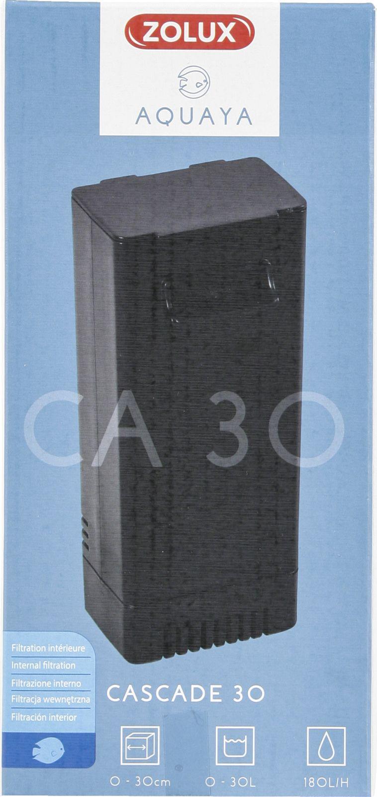Zolux Aquaya vidinis akvariumo filtras su kaskadinio tipo filtru, 30 l, juodas