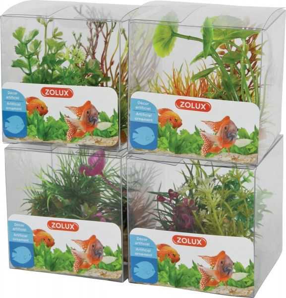 Zolux akvariumo augalų dekoracijų rinkinys, 4 vnt., žuvims