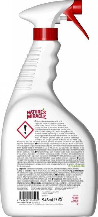 Valiklis kačių dėmėms ir kvapams šalinti Natures Miracle Cat Urine Stain & Odour Remover 946ml