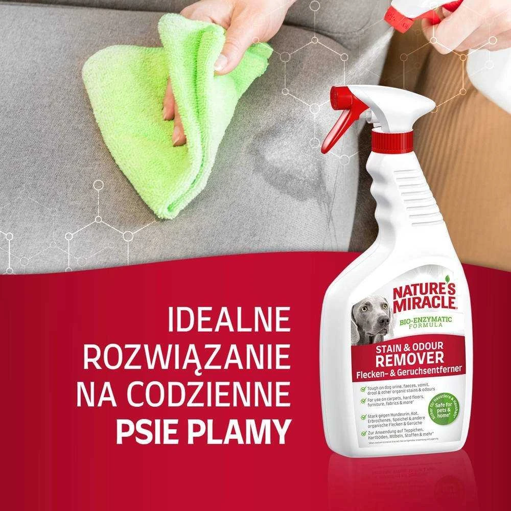 Valiklis šunų dėmėms ir kvapams šalinti Nature's Miracle dėmių ir kvapų valiklis DOG MELON, 946ml