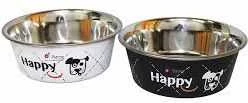 Zolux dubenėlis šuniui plieno nerūdijantis Inox HAPPY 1,5 l kol. balta