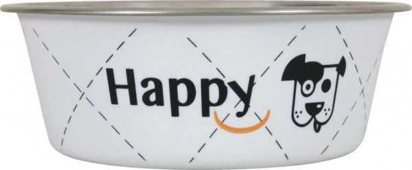 Zolux dubenėlis šuniui plieno nerūdijantis Inox HAPPY 1,5 l kol. balta
