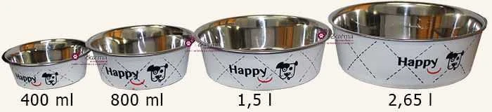 Zolux dubenėlis šuniui plieno nerūdijantis Inox HAPPY 1,5 l kol. juoda
