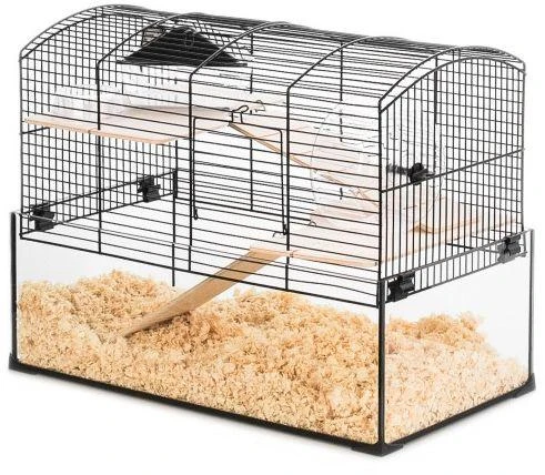ZOLUX DLZZOUKLA0019 Cage Neo Panas Little su stikline kiuvete, juoda