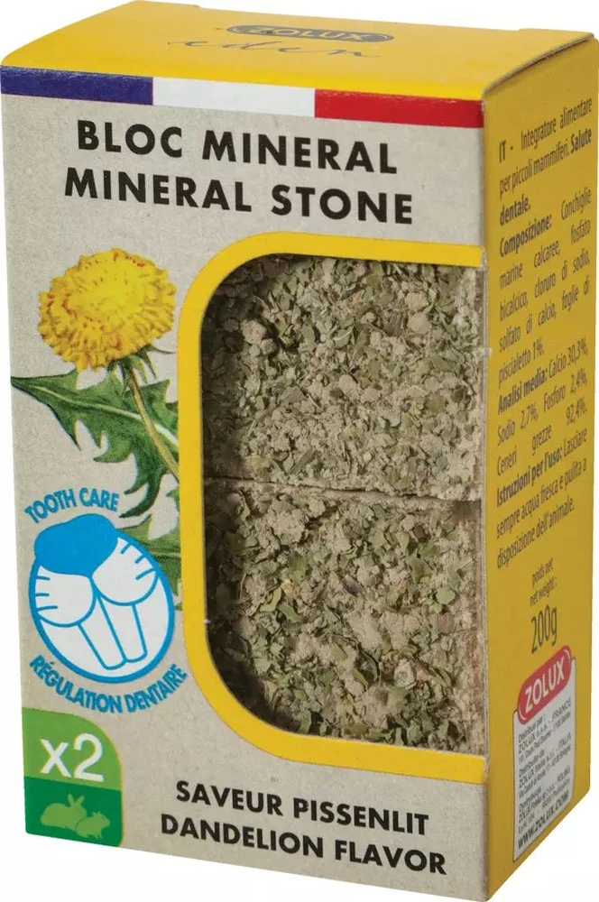 Zolux mineraliniai kauliukai graužikams su kiaulpienėm 2x100g