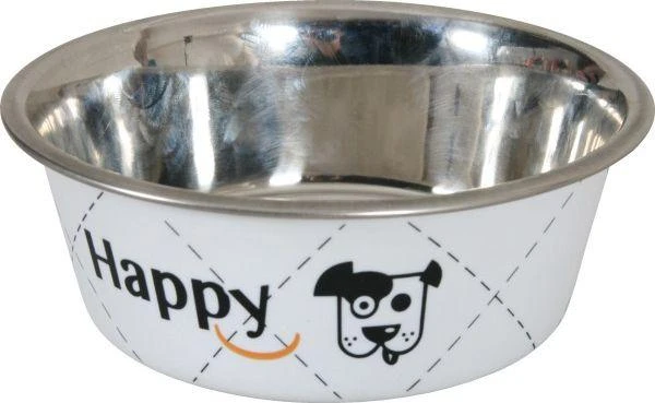 Zolux dubenėlis šuniui plieno nerūdijantis Inox HAPPY 2,65 l kol. balta