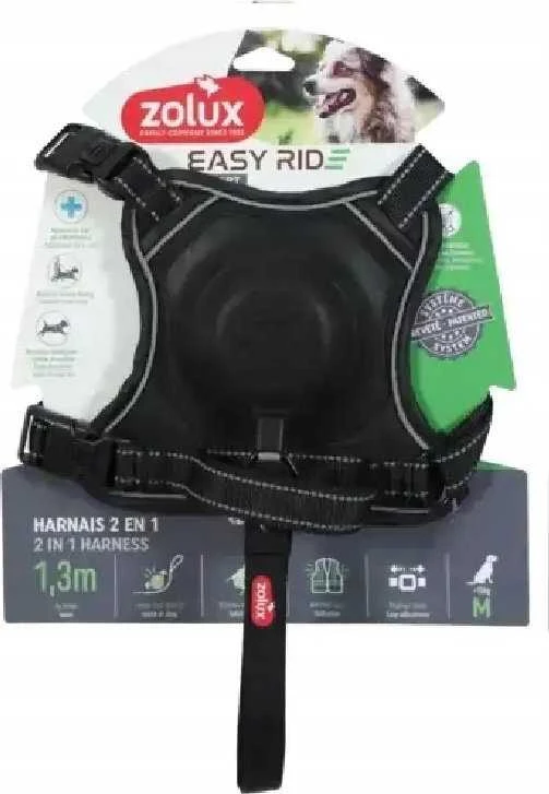 Zolux Zolux petnešos su automatiniu pavadėliu Easyride M juoda