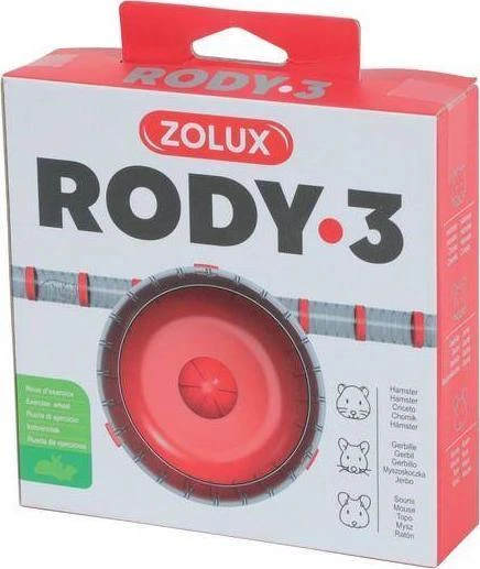 Zolux tylus ratukas pelių arba žiurkėnų narveliui RODY 3 spalvų. Raudon