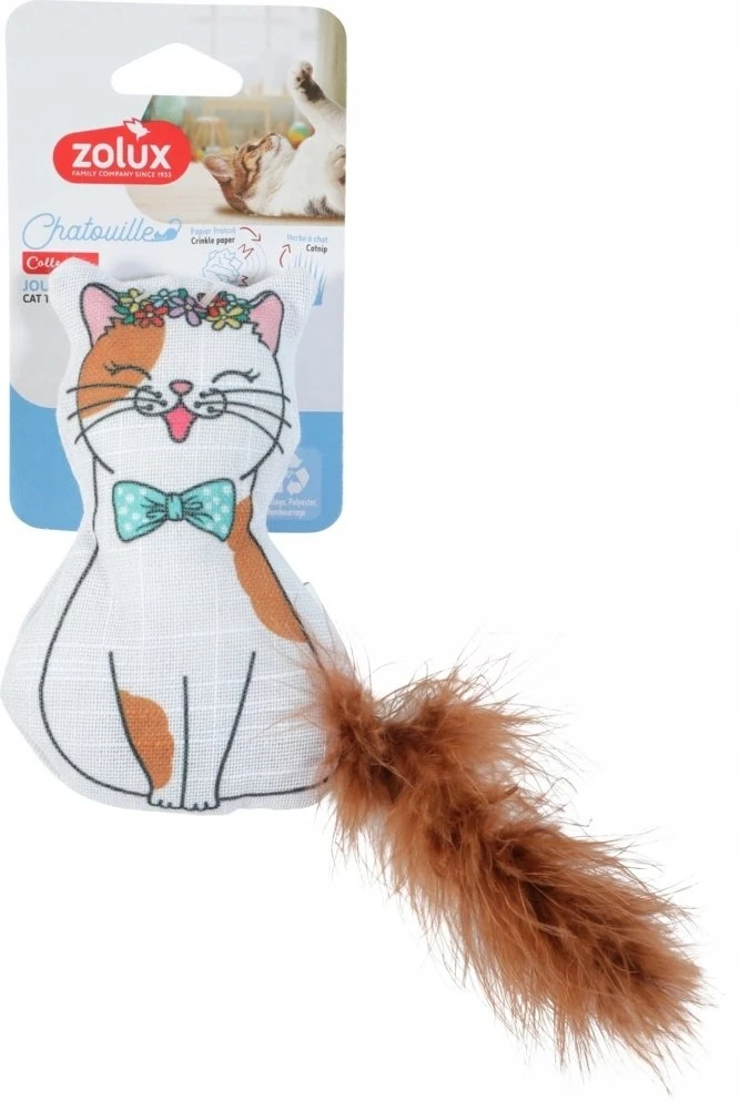 ZOLUX žaislas katėms „Chatouille“ su plunksnomis ir katžolėmis – 13 cm