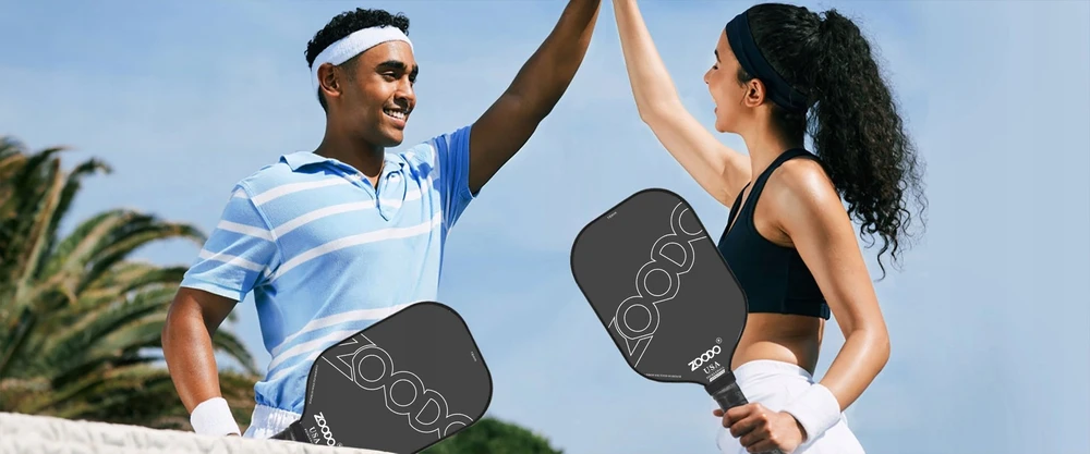 ZOODO rakečių pickleball rinkinys juodas P3 USAPA + 4 kamuoliai + krepšys JAV (ZD074568)