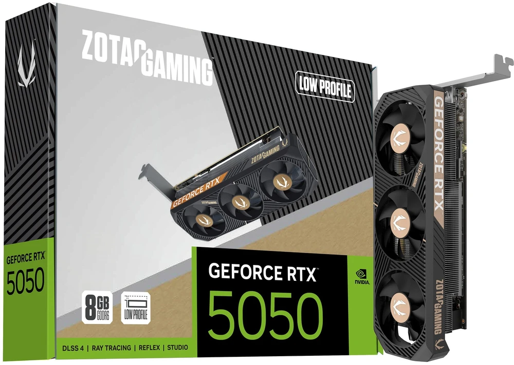 Vaizdo plokštė ZOTAC GAMING GeForce RTX 5050 žemo profilio, 8192 MB GDDR6