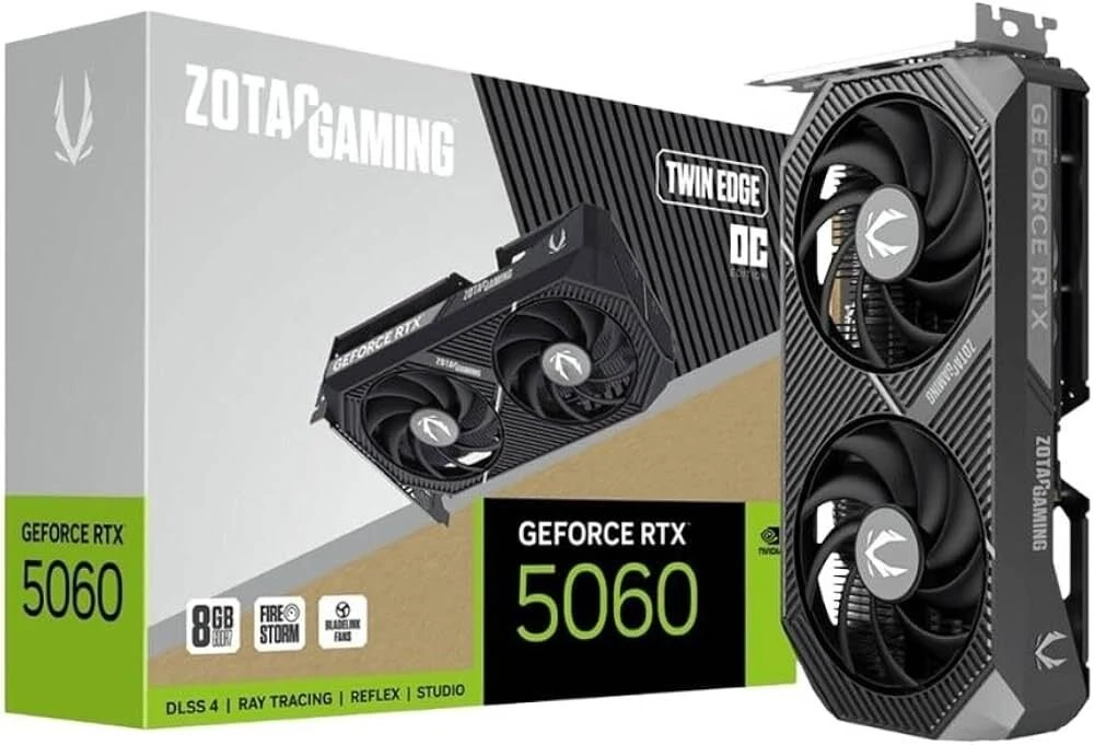 Zotac žaidimų vaizdo plokštė GeForce RTX 5060 Twin Edge NVIDIA 8 GB GDDR7