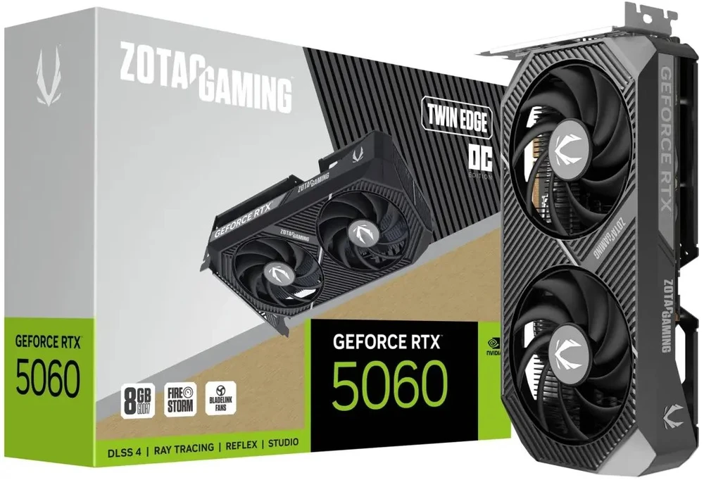 Zotac žaidimų vaizdo plokštė GeForce RTX 5060 Twin Edge OC NVIDIA 8 GB GDDR7