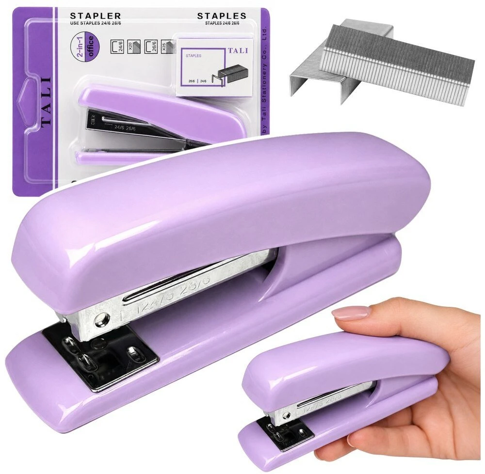 Lean Biuro segiklis 24/6 ir 26/6 sąsagėlėms, violetinis, 12 × 5 × 2,5 cm