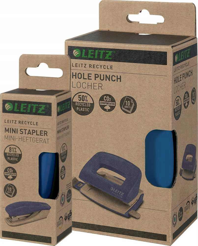 Segiklis Leitz Recycle Mini, sega iki 10 lapų, mėlynas