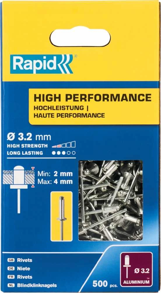 Aliuminės kniedės,Rapid 3.2 x 8 mm, 500 vnt.