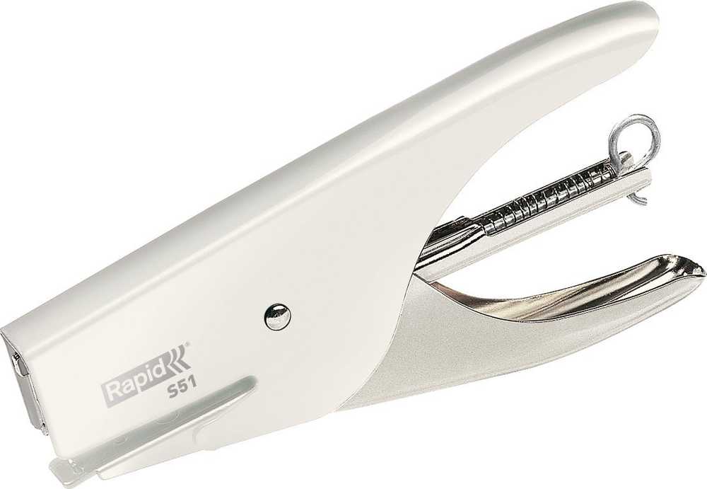 Rapid Retro Classic S51 segiklis, 15 lapų, nerūdijantis plienas, baltas, standartinis susegimas, 21/4, metalas, 80 g/m²