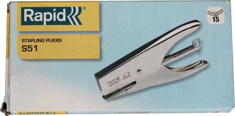 Kabės segtuvas Rapid Rapid Retro Classic S51, 15 lapų, Mėlyna, Nerūdijantis plienas, Standartinis užlenkimas, 21/4, Metalas, 80 g/m²