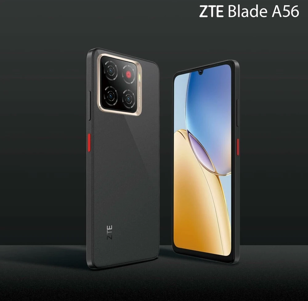 Išmanusis telefonas ZTE ZTE Blade A56 - 4G Išmanusis telefonas - Dual-SIM - RAM 4 GB / Interner Atmintis 64 GB - Micro SD slot - 6.75" - 1600 x 720 Pixel (90 Hz) - Triple-Kamera 13 MP, 0.08 MP, 0,08 MP - front camera 8 MP - Tiefschwarz