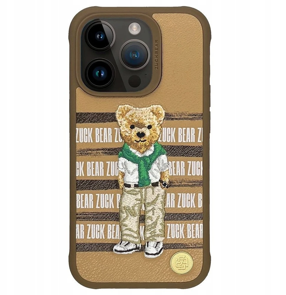 ZUCK BEAR dėklas SAN FRANCISCO FORTUNE, skirtas IPHONE 15 Pro auksiniam meškinui