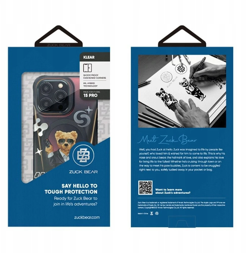 ZUCK BEAR dėklas BERLIN BOSS MAG suderinamas su MagSafe, skirtas IPHONE 16 Pro eins suave