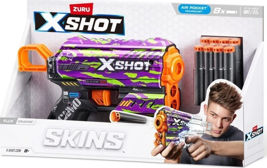 Zuru XShot Skins flux paleidimo priemonė (8 smiginiai) kryžmažiedis