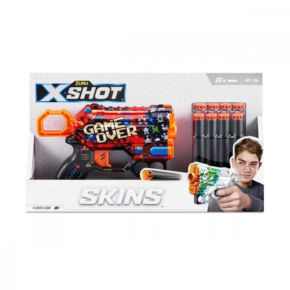 Zuru XShot SKINS MENACE paleidimo priemonė (8 rodyklės) dizainas B