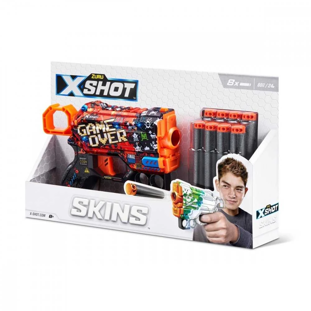Zuru XShot SKINS MENACE paleidimo priemonė (8 rodyklės) dizainas B