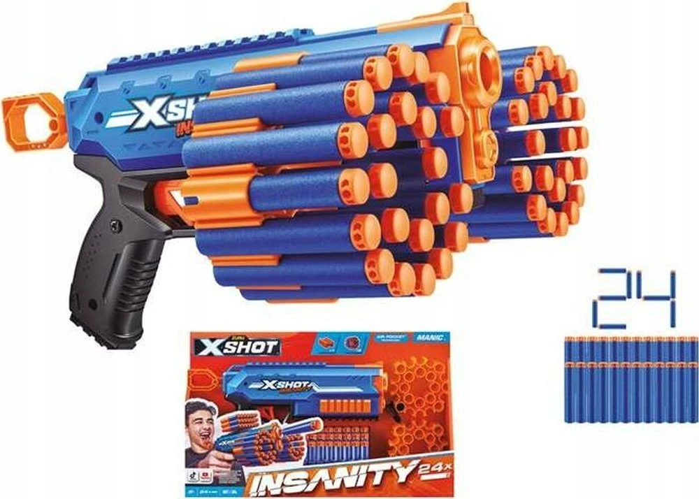 Zuru XSHOT - Beprotybės 1 serija Manic - 24Darts - (36603)