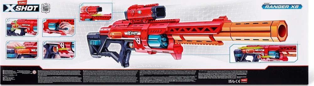 Žaislų - Zuru X Shot 9 Ranger X8 8-dart talpa nuimamas taikiklis