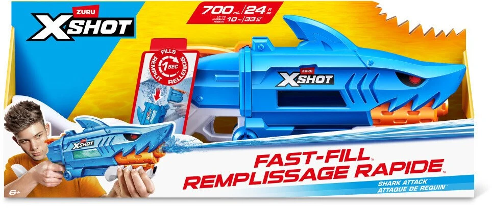 Zuru Žaislai vandens žaidimams į sodą Vanduo Shark Attack Fast-Fill Vandens pistoletas (118195)