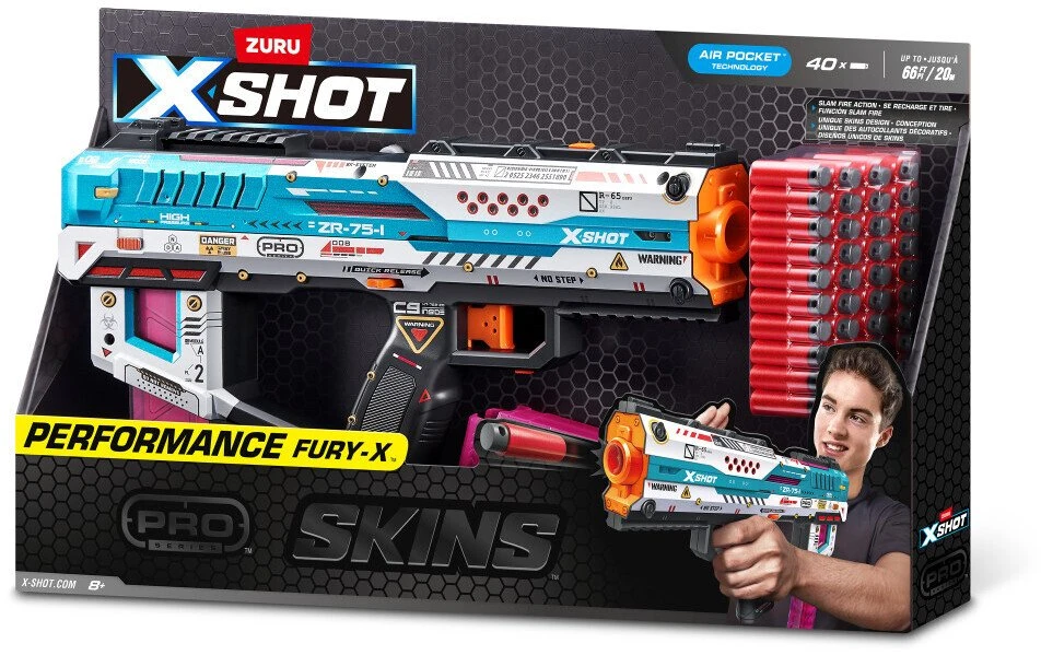 Zuru XSHOT – SKINS Pro serija – Fury-X Blaster (40 strėlyčių) – (36772)